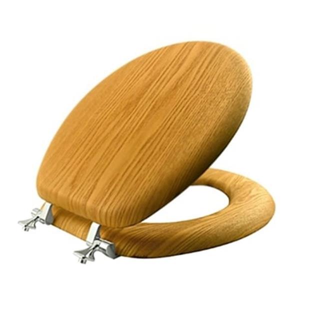 Mayfair 9601CP-378 Standard Round Natural Oak Veneer Toilet Seat- 16.5 in.