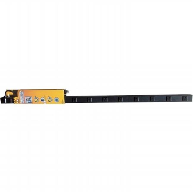 Prime PB800012 12 Outlet Black Metal Power Strip with Cord- 4 ft.