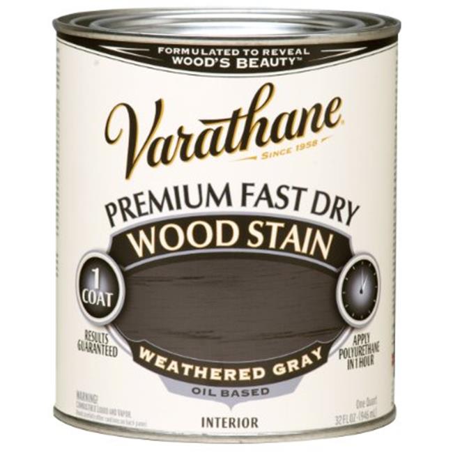 Varathane 269394 1 Quart Weathered Gray Fast Dry Wood Stain