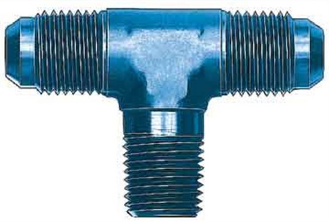 Tee Adapter Fittings - Blue Anodized