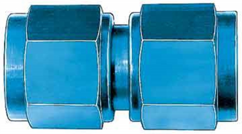 Female Flare Swivel 04 AN Dash x 04 AN Dash - Blue Anodized