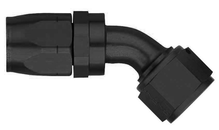 45 deg Aluminium Swivel-8 Hose End