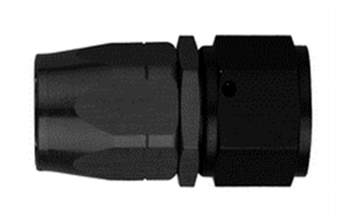 Hose End -12 Black Aluminium Swivel Straight
