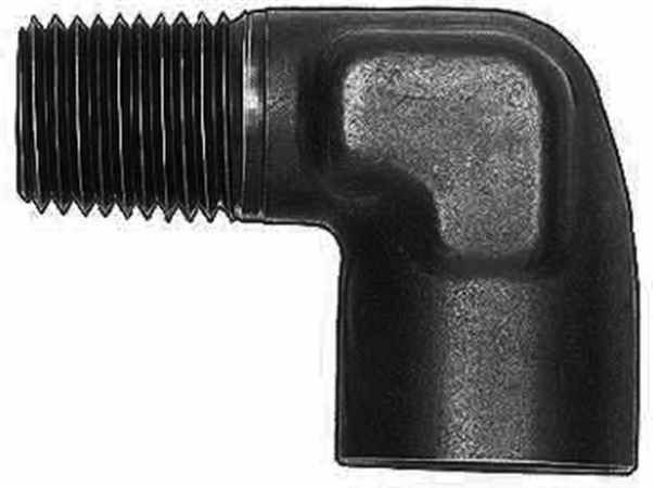 90 deg Black 0.25 Female to Male Elbow