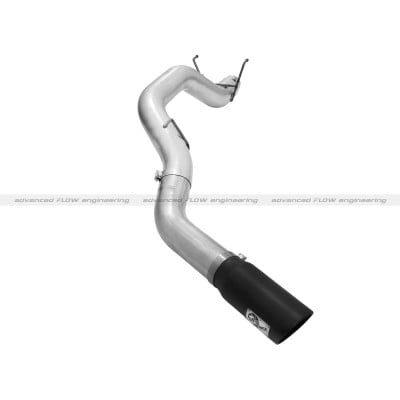 Afe Power  Atlas 5 in. DPF-Back Aluminized Steel Exhaust System with Black Tip for RAM Diesel Trucks 13-16 L6-6.7L Mega Cab 160.5 in. & 160 in. WB -  Advanced Flow Engineering Inc, 49-02039-B