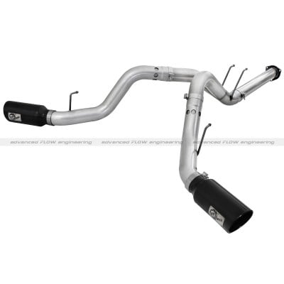 Afe Power  Atlas 4 in. DPF-Back DPF-Back Dual Side Exit Stainless Steel Exhaust System with 6 in. Black Tips for Ford Diesel Trucks 11-14 V8-6.7L -  Advanced Flow Engineering Inc, 49-03065-B