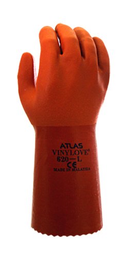 Picture of Best Glove 845-620XL-10 Vinylove 620 Chem Resistant Glove Orange XL Size 10