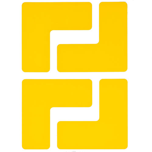 104433 ToughStripe Floor Marking Tape, 2W X 5L, Yellow, LShaped Design, 20 pack