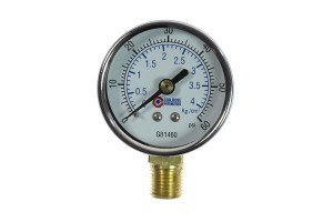 Picture of Coilhose Pneumatics 166-GB1460 2 in. Chrome Dial Gauge- 0.25 in. Bottom Mount