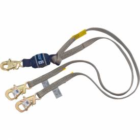 Force(TM)2 Shock Absorbing Lanyard, 6 ft. Length, Snap Hook, Steel, 2 Leg(s)