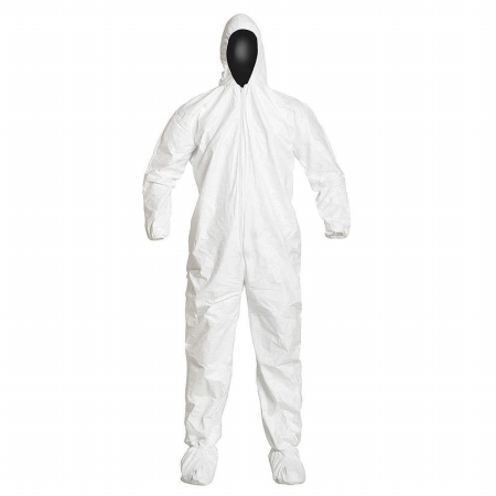 Tyvek IsoClean Coverall with Attached Hood, White, X-Large, 25PK