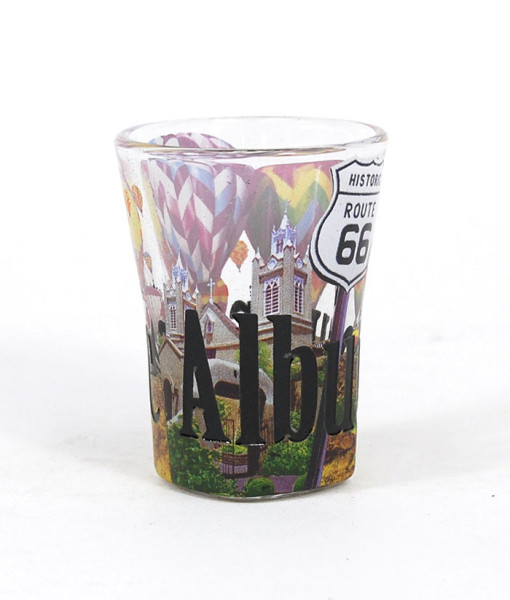 Picture of Americaware SGALB01 Albuquerque Full Color  Etched  Shot Glass