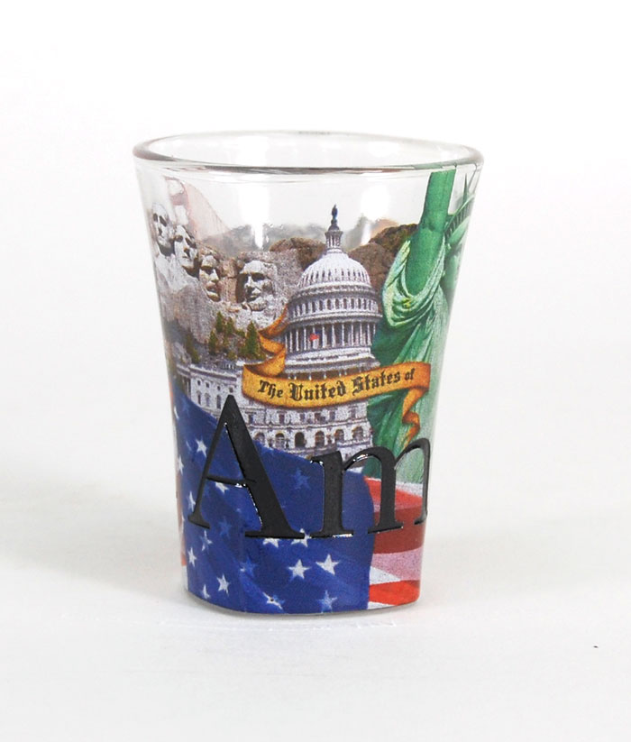 Picture of Americaware SGUSA01 America-USA Full Color  Etched  Shot Glass