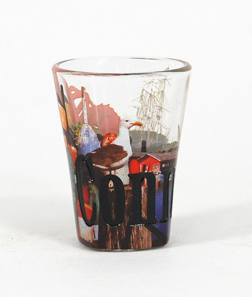 Picture of Americaware SGCON01 Connecticut Full Color  Etched  Shot Glass