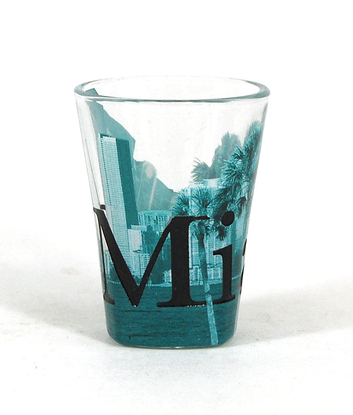 Picture of Americaware SGMIA01 Miami Duo Tone Etched Shot Glass
