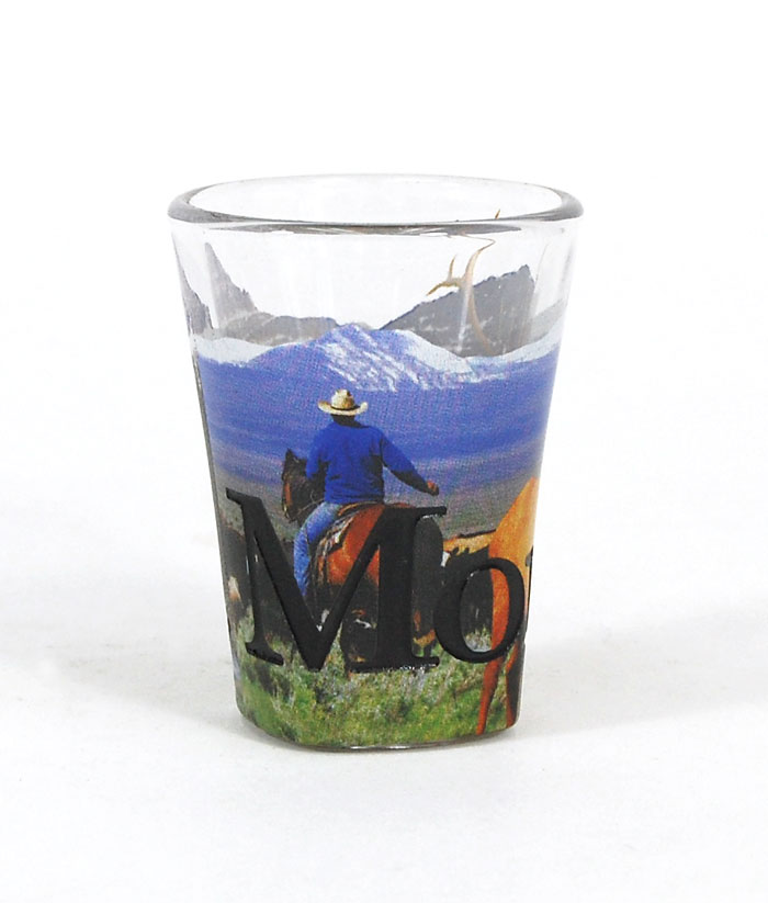 Picture of Americaware SGMON01 Montana Full Color  Etched  Shot Glass