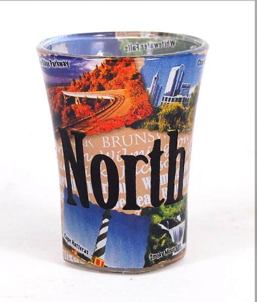 Picture of Americaware SGNCR01 North Carolina Full Color  Etched  Shot Glass