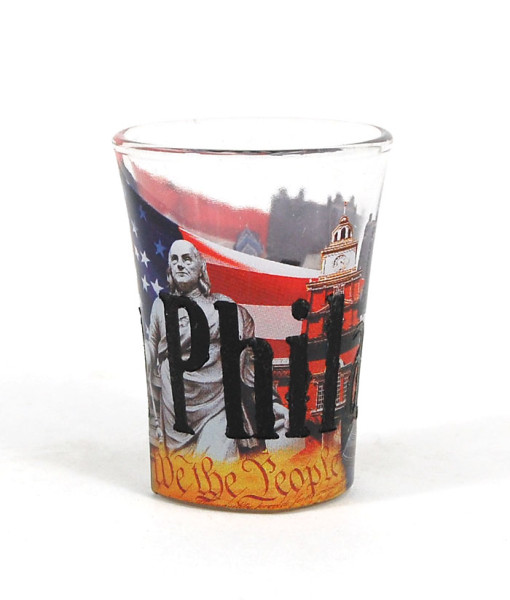 Picture of Americaware SGPHI02 Philadelphia Full Color  Etched  Shot Glass
