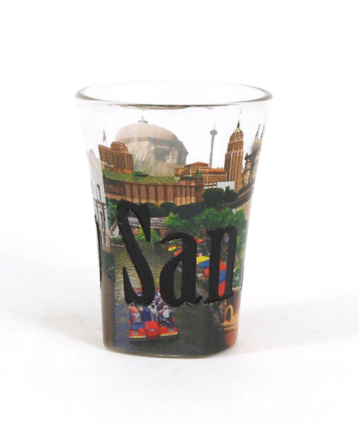 Picture of Americaware SGSAT02 San Antonio Full Color Etched  Shot Glass