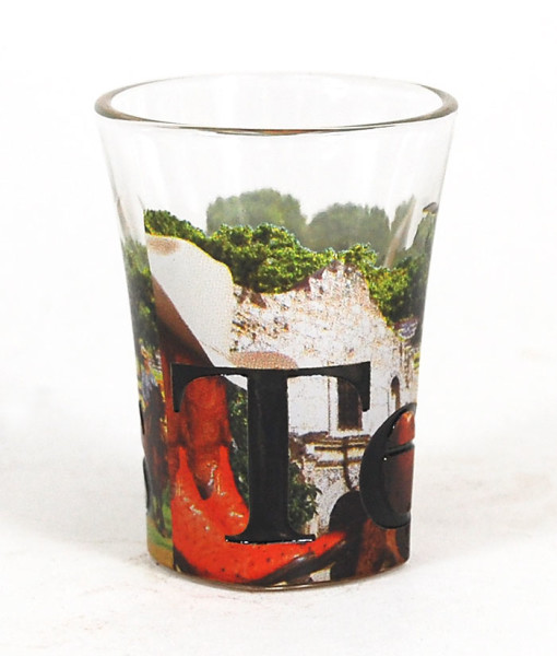 Picture of Americaware SGTXS02 Texas Full Color Etched  Shot Glass