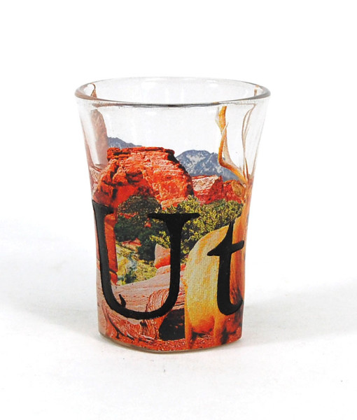 Picture of Americaware SGUTH02 Utah Full Color Etched  Shot Glass