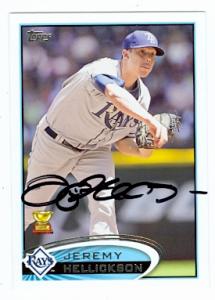 Tampa Bay Rays 2012 Topps No. 354 All Star Rookie Jeremy Hellickson ed Baseball Card
