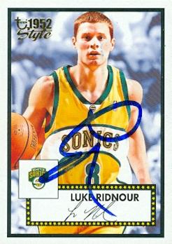 Picture of Autograph 119381 Seattle Sonics 2006 Topps 1952 Style No. 32 Luke Ridnour Autographed Basketball Card