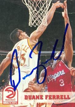 119345 Atlanta Hawks 1993 Skybox Hoops No. 3 Duane Ferrell ed Basketball Card -  Autograph