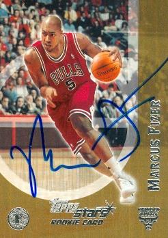 Picture of Autograph 119348 Chicago Bulls 2000 Topps Stars No. 105 Rookie Marcus Fizer Autographed Basketball Card
