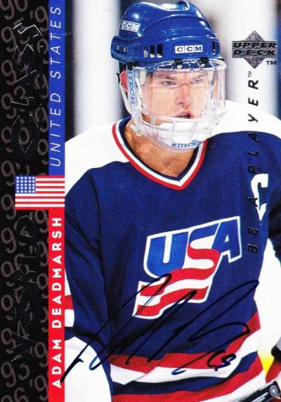 Picture of Autograph 118962 Team USA 1996 Upper Deck World Class No. S186 Adam Deadmarsh Autographed Hockey Card