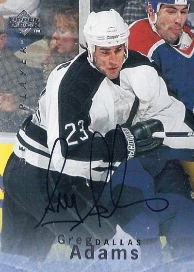 Picture of Autograph 118963 Dallas Stars 1996 Upper Deck Be A Player No. S22 Greg Adams Autographed Hockey Card