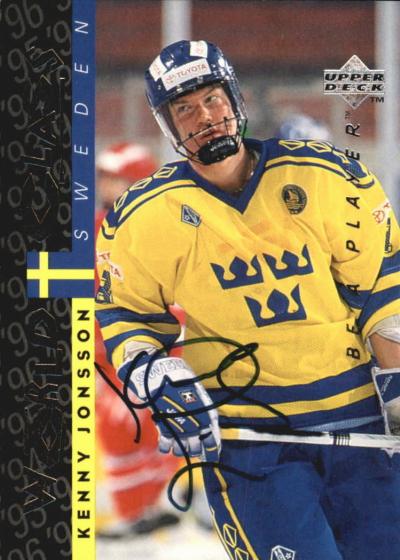 Picture of Autograph 118969 Team Sweden 1996 Upper Deck World Class No. S180 Kenny Jonsson Autographed Hockey Card