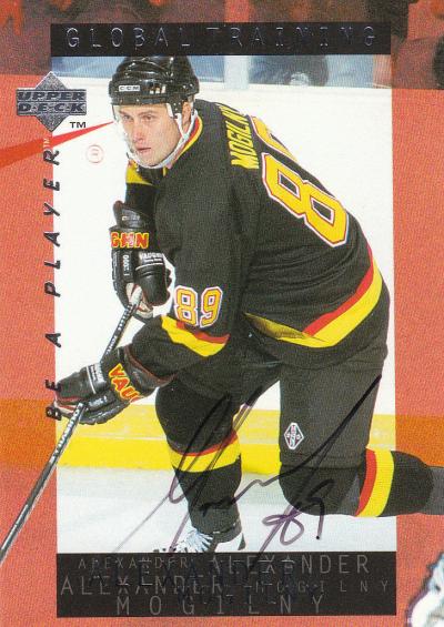 Picture of Autograph 118978 Buffalo Sabres 1996 Upper Deck Global Training No. S204 Alexander Mogilny Autographed Hockey Card