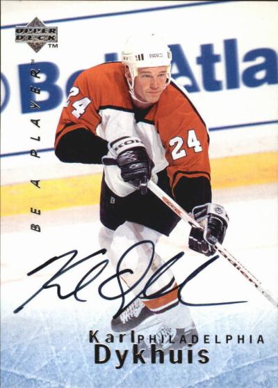 Picture of Autograph 118994 Philadelphia Flyers 1996 Upper Deck Bap No. S75 Karl Dykhuis Autographed Hockey Card