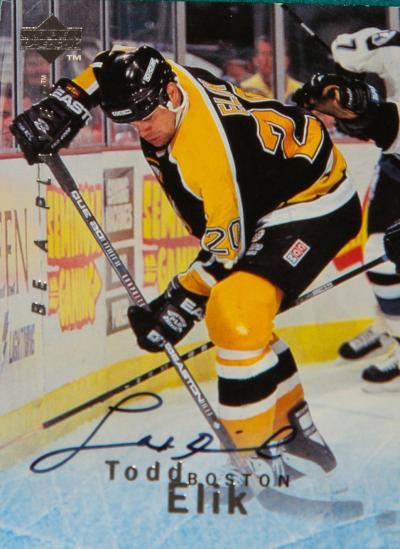 Picture of Autograph 119001 Boston Bruins 1996 Upper Deck Bap No. S89 Todd Elik Autographed Hockey Card