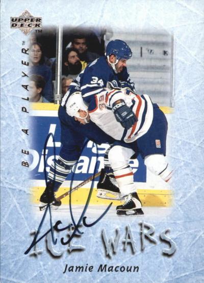 Picture of Autograph 119006 Toronto Maple Leafs 1996 Upper Deck Ice Wars No. S218 Jamie Macoun Autographed Hockey Card