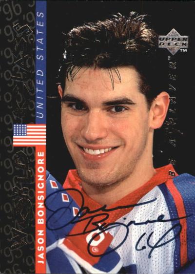 Picture of Autograph 119021 Team USA 1996 Upper Deck World Class No. S179 Jason Bonsignore Autographed Hockey Card