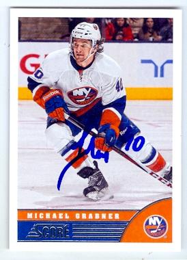Picture of Autograph 120549 New York Islanders Sc 2013 Score No. 312 Michael Grabner Autographed Hockey Card