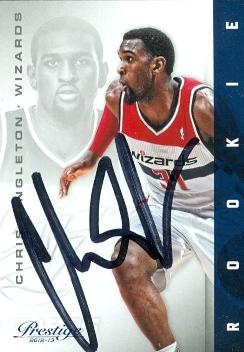Picture of Autograph 119279 Washington Wizards 2012 Panini Prestige No. 179 Rookie Season Chris Singleton Autographed Basketball Card