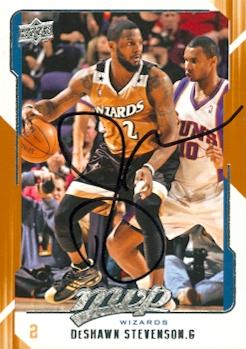 Picture of Autograph 119285 Washington Wizards 2008 Upper Deck No. 168 Deshawn Stevenson Autographed Basketball Card