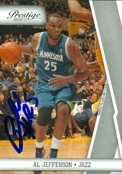 Picture of Autograph 119288 Utah Jazz 2010 Panini Prestige No. 65 Al Jefferson Autographed Basketball Card