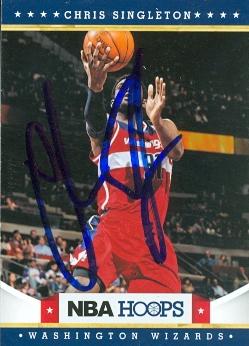 Picture of Autograph 119302 Washington Wizards 2012 Panini Hoops No. 239 Rookie Season Chris Singleton Autographed Basketball Card