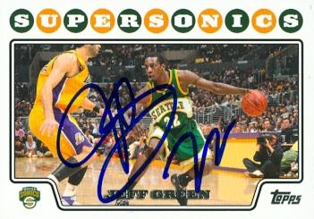 Picture of Autograph 119314 Seattle Supersonics 2008 Topps No. 86 Rookie Jeff Green Autographed Basketball Card