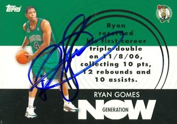 Picture of Autograph 119316 Boston Celtics 2007 Topps Generation Now No. Gn21 Ryan Gomes Autographed Basketball Card