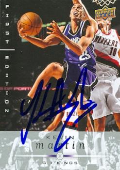 Picture of Autograph 119374 Sacramento Kings 2008 Upper Deck First Edition No. 164 Kevin Martin Autographed Basketball Card