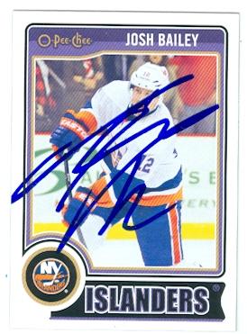Picture of Autograph 120799 New York Islanders Sc 2014 O Pee Chee No. 475 Josh Bailey Autographed Hockey Card