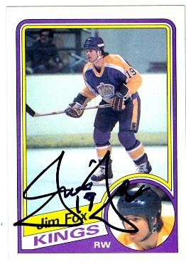 Picture of Autograph 122007 Los Angeles Kings 1984 Topps No. 66 Jim Fox Autographed Hockey Card