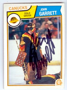 Picture of Autograph 122009 Vancouver Canucks 1983 O Pee Chee No. 349 John Garrett Autographed Hockey Card