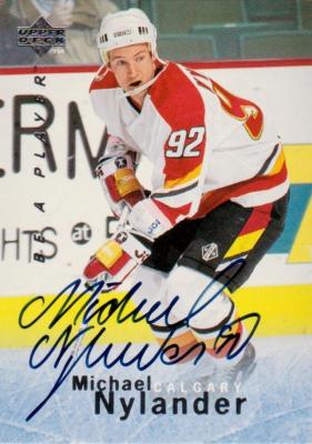 Picture of Autograph 119489 Calgary Flames 1996 Upper Deck Be A Player No. S148 Michael Nylander Autographed Hockey Card