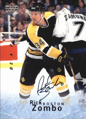 Picture of Autograph 119491 Boston Bruins 1996 Upper Deck Be A Player No. S136 Rick Zombo Autographed Hockey Card